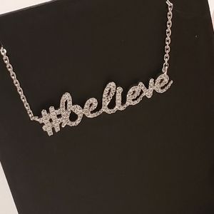 Serena Williams jewelry 1/6 ctw diamond "#believe" Necklace in Sterling silver